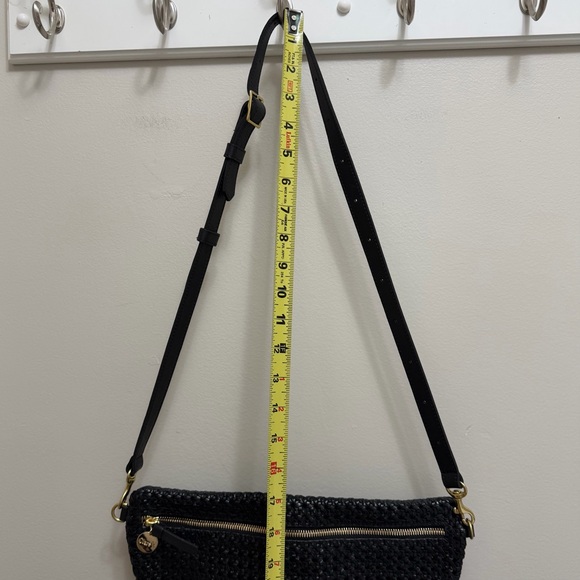 Clare V. Grande Rattan Woven Leather Belt Bag Crossbody Shoulder Bag Black - Picture 13 of 16